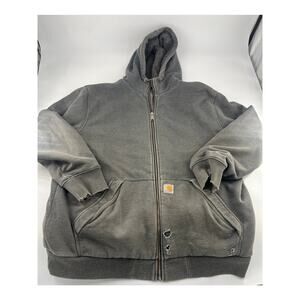 Carhartt Hooded Sweatshirt Mens XL Relaxed Fit Thrashed Outdoor Hunting Work Zip
